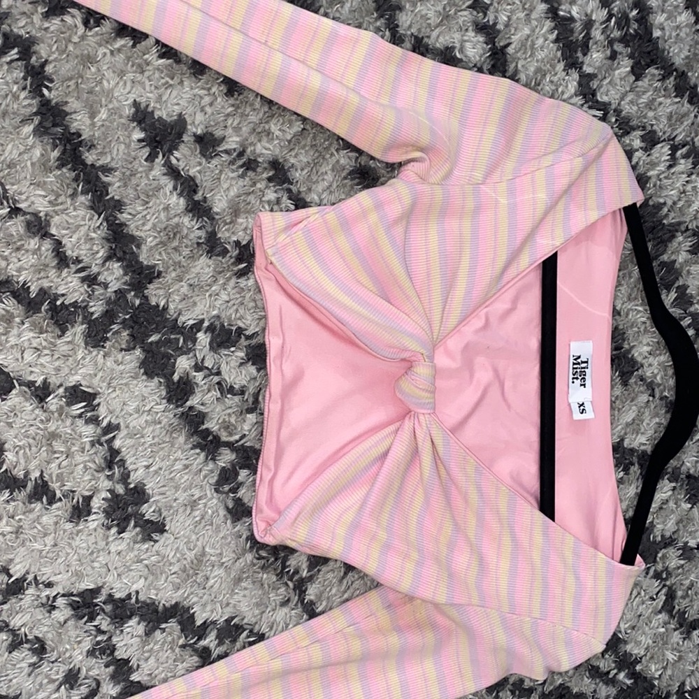 Tiger mist, xs, pink yellow and purple striped long sleeve